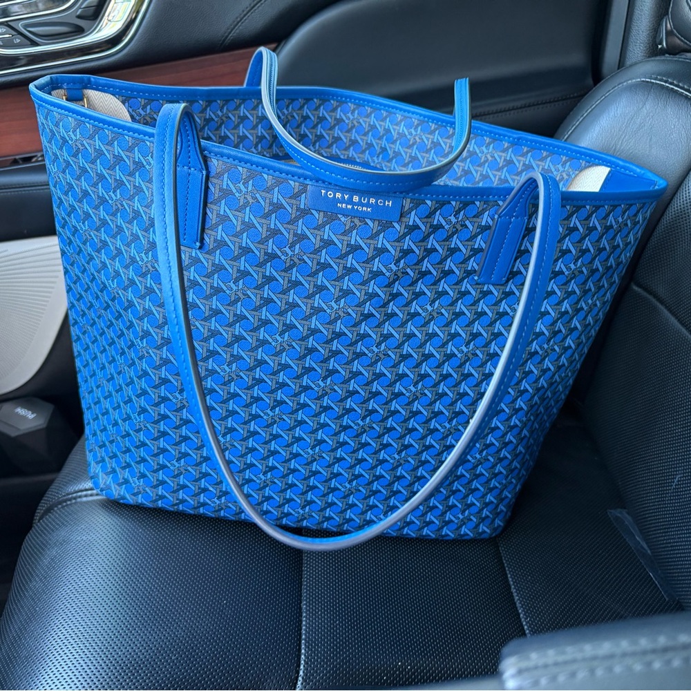 Tory Burch every ready tote large blue Mediterranean